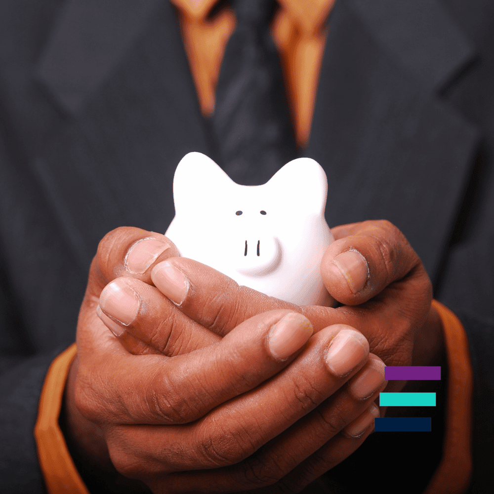 Image of hands holding a piggy bank. Links to more information about financial support